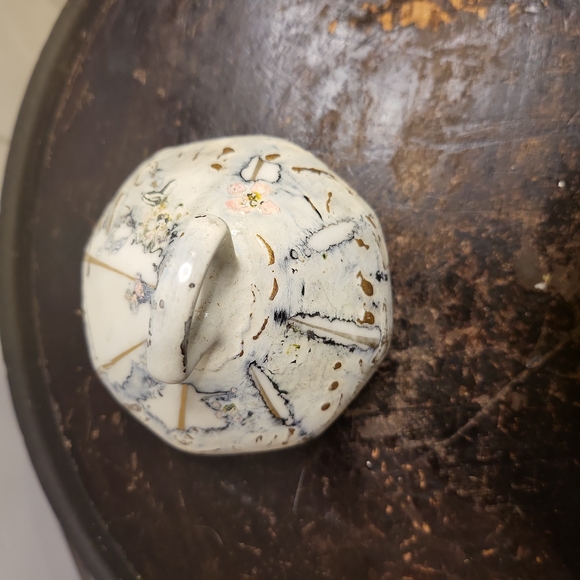 Antique Signed Chinese Duck Porcelain Ceramic Teapot w/ Wicker Handle - Picture 11 of 12